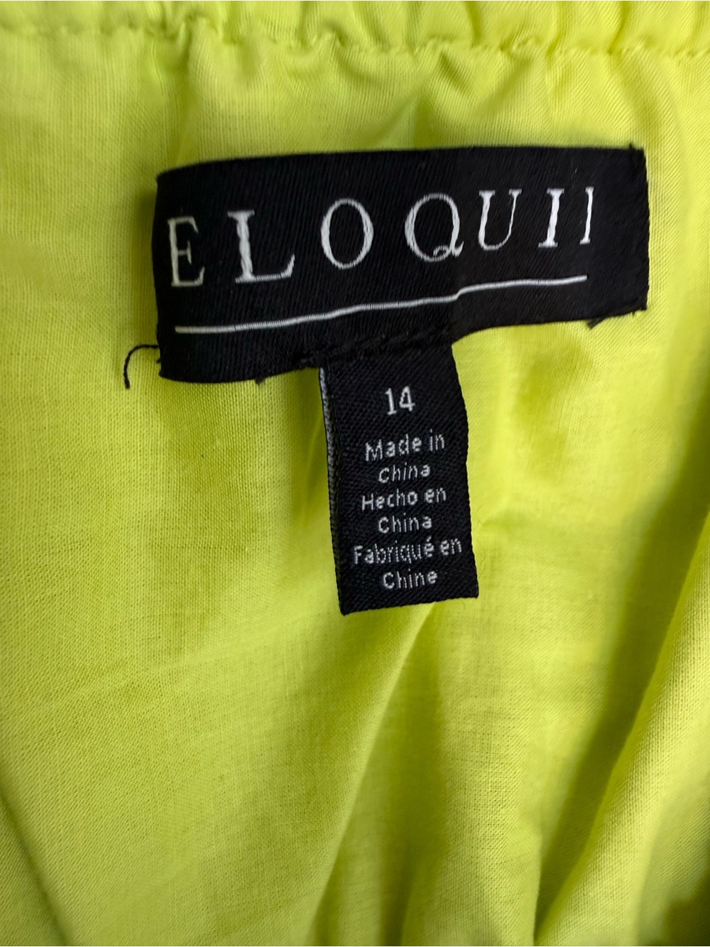 ELOQUII Poplin Flare Mini Dress Lime Green Smocked Size 14 - Picture 6 of 11